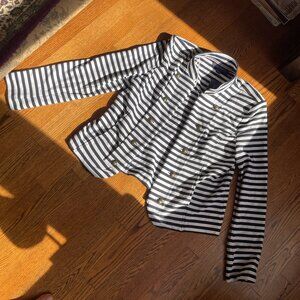 Large Black and White Striped Tommy Hilfiger Blazer